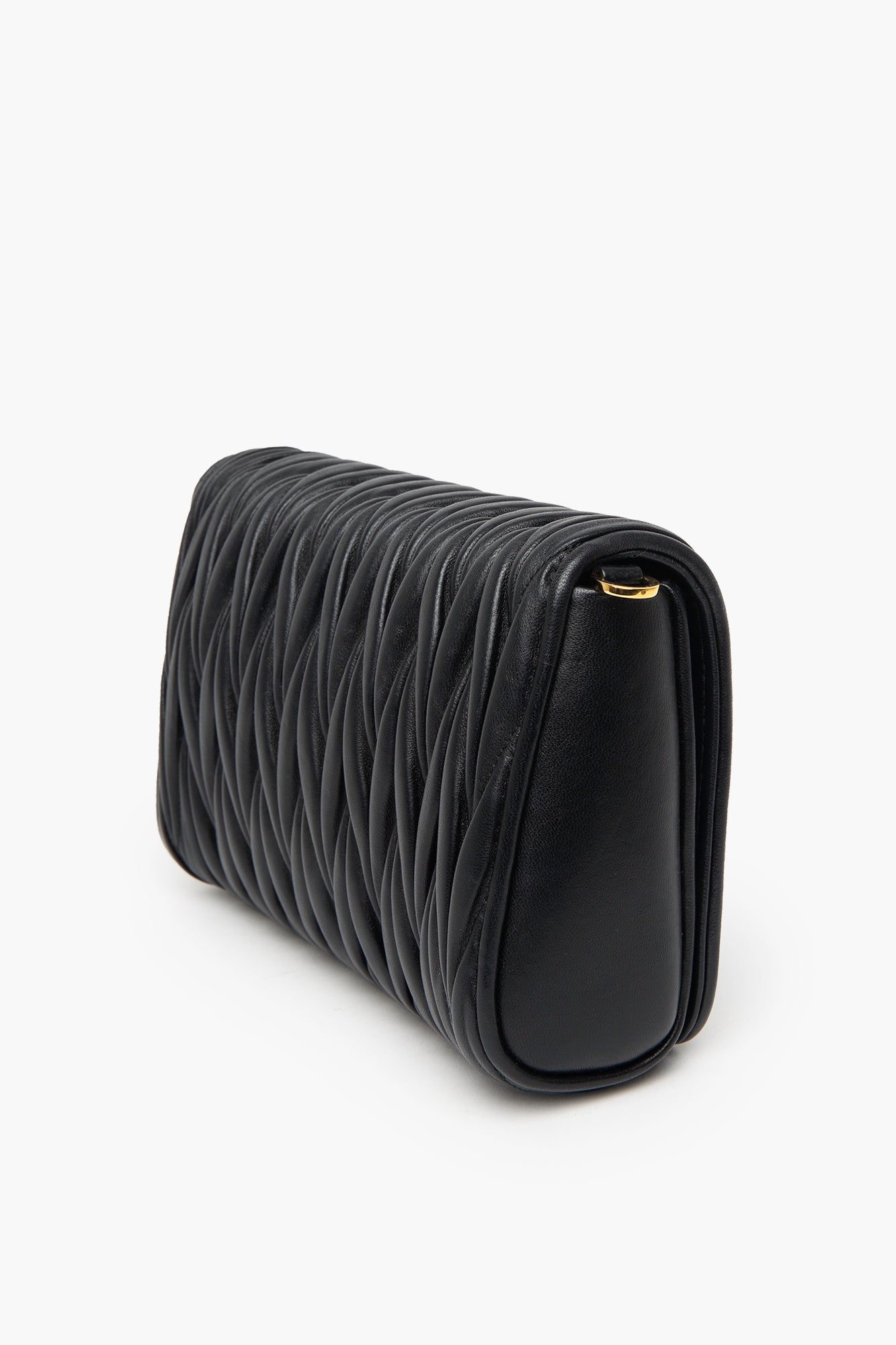 Miu Miu Black Matelassé Nappa Leather Crossbody Bag