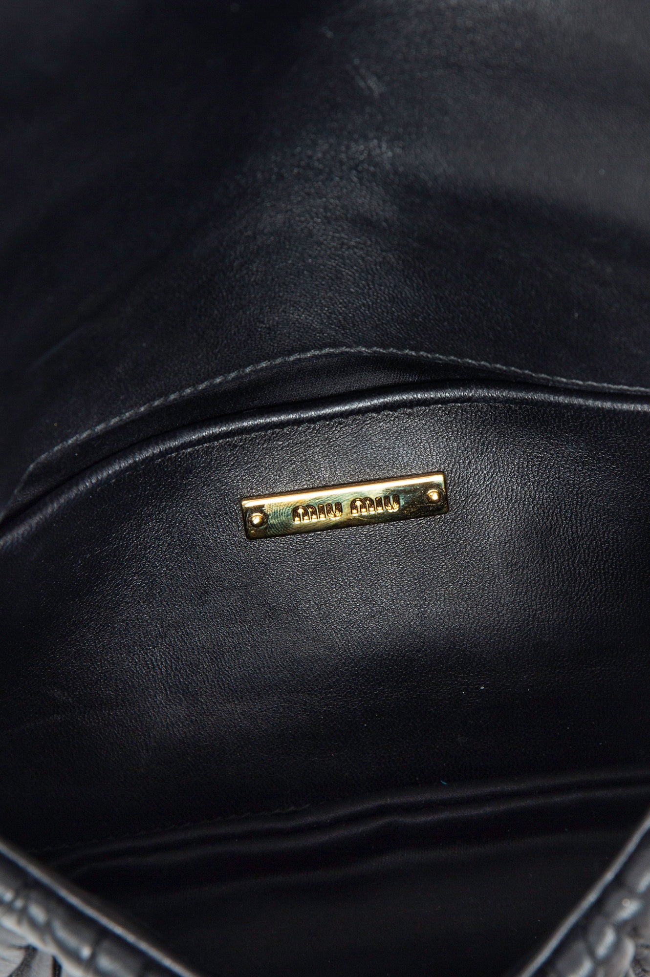 Miu Miu Black Matelassé Nappa Leather Crossbody Bag