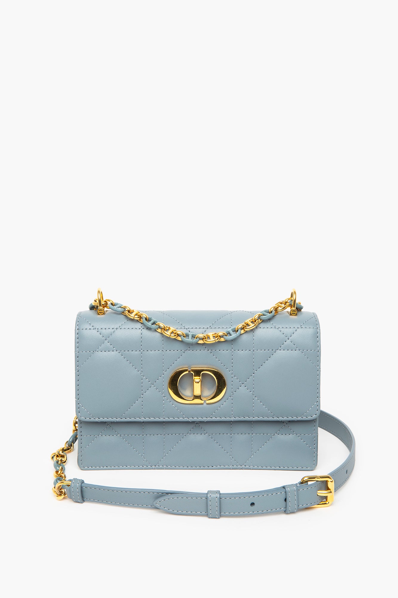 Christian Dior Cloud Blue Cannage Lambskin Miss Caro Bag