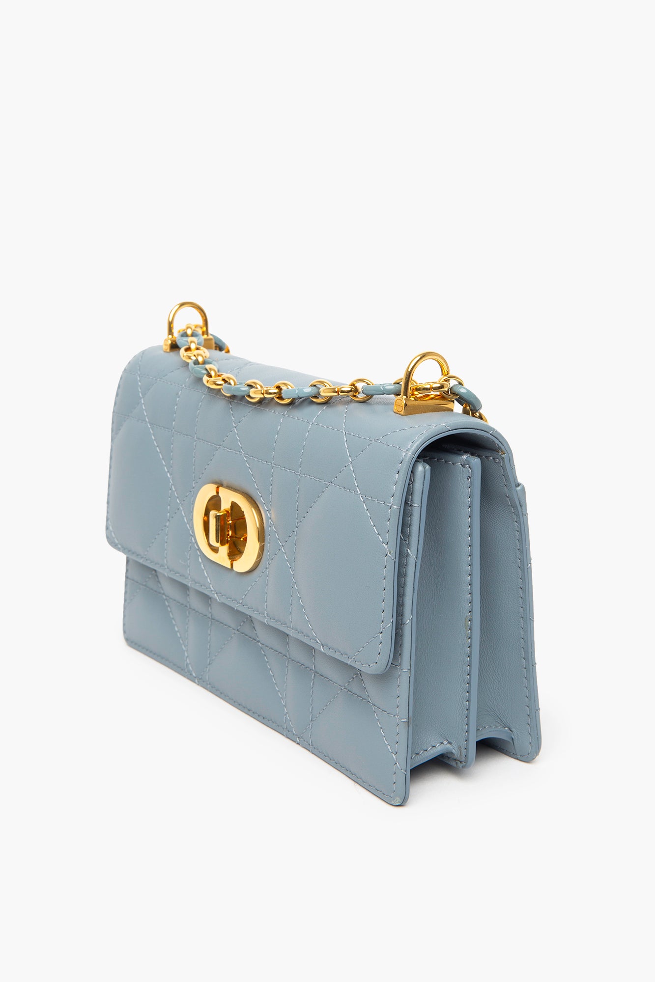 Christian Dior Cloud Blue Cannage Lambskin Miss Caro Bag