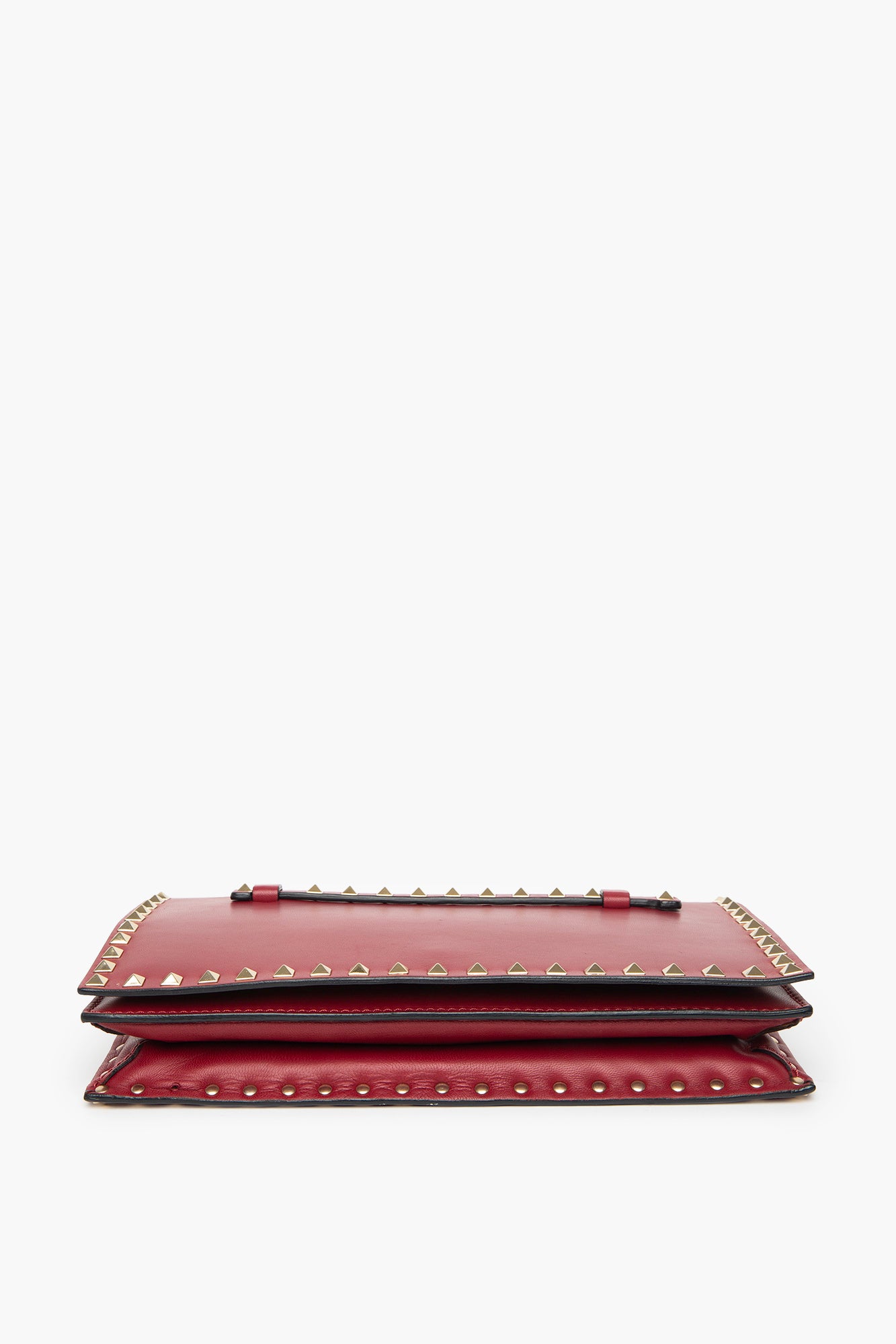 Valentino Red Lambskin Rockstud Clutch