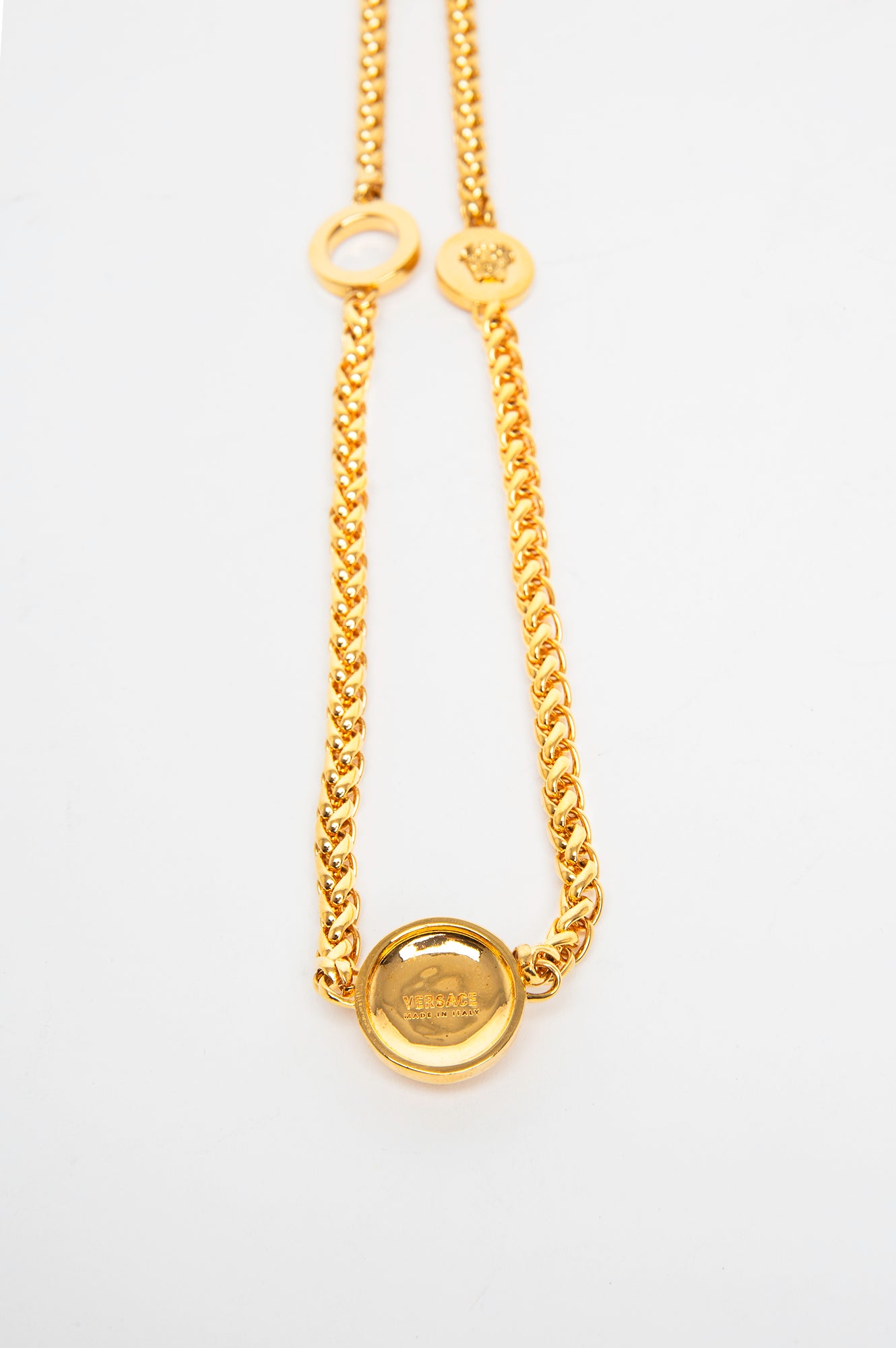 Versace Gold Tone Medusa Chain Necklace
