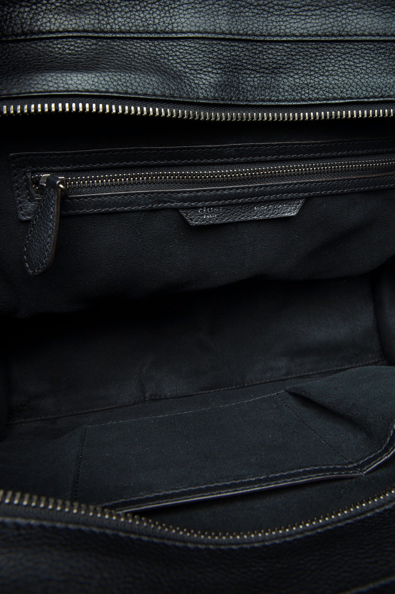Celine Large Black Leather Luggage Tote