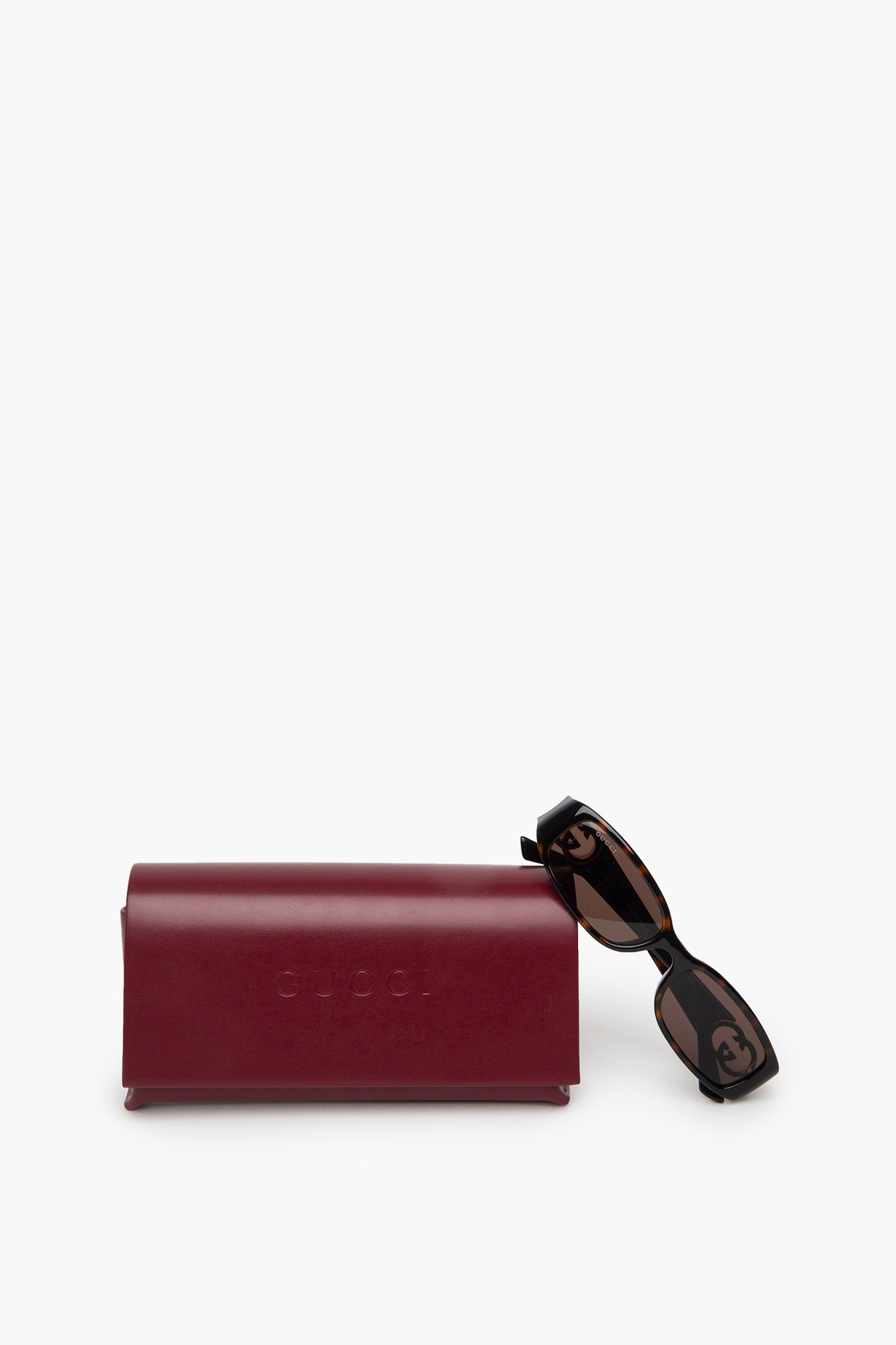 Gucci Tortoise GG1661S Slim Rectangular Sunglasses