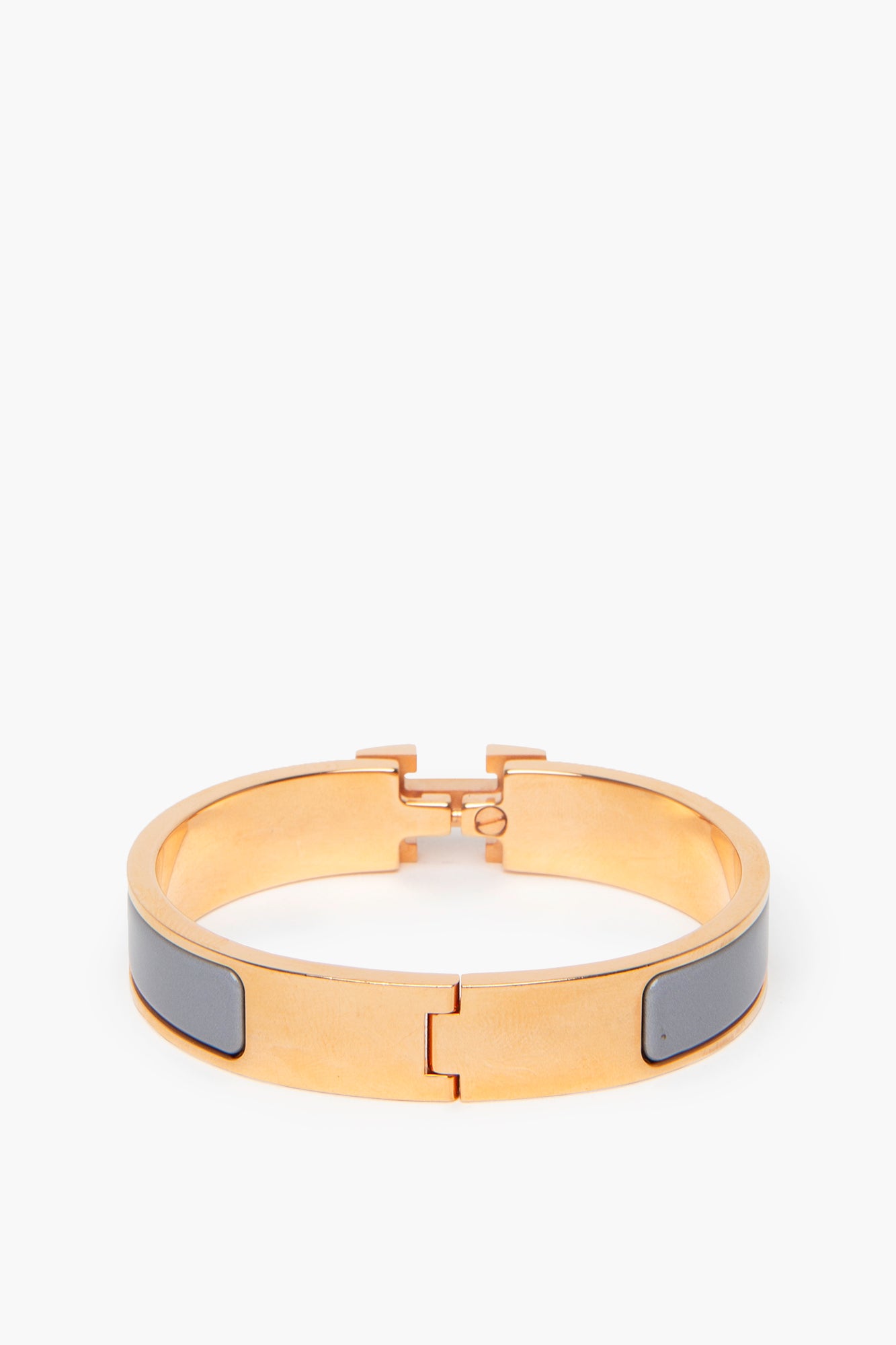 Hermès Rose Gold/Gris Clic H Bracelet