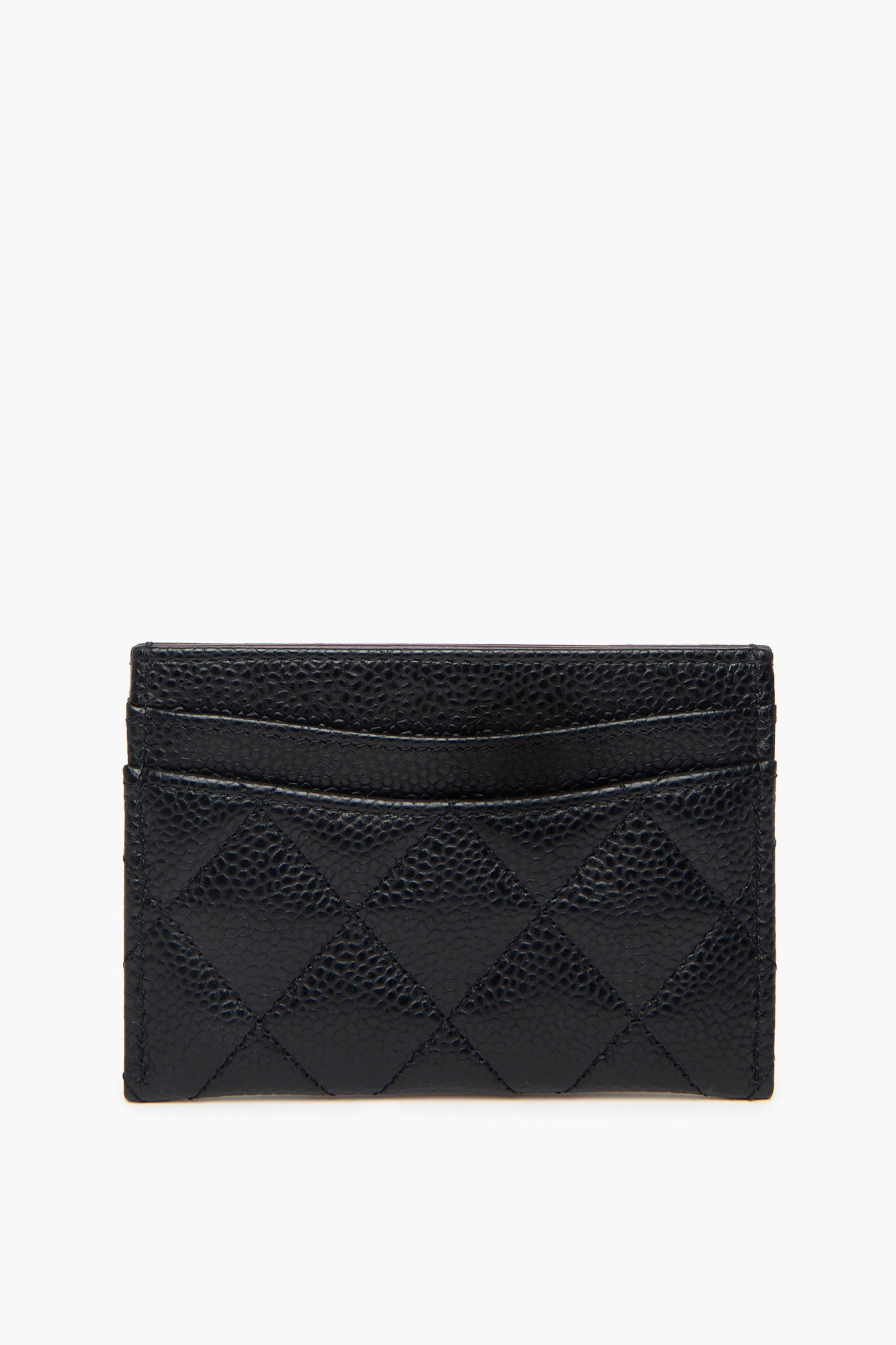 Chanel Quilted Black Caviar Leather Classic Card Holder