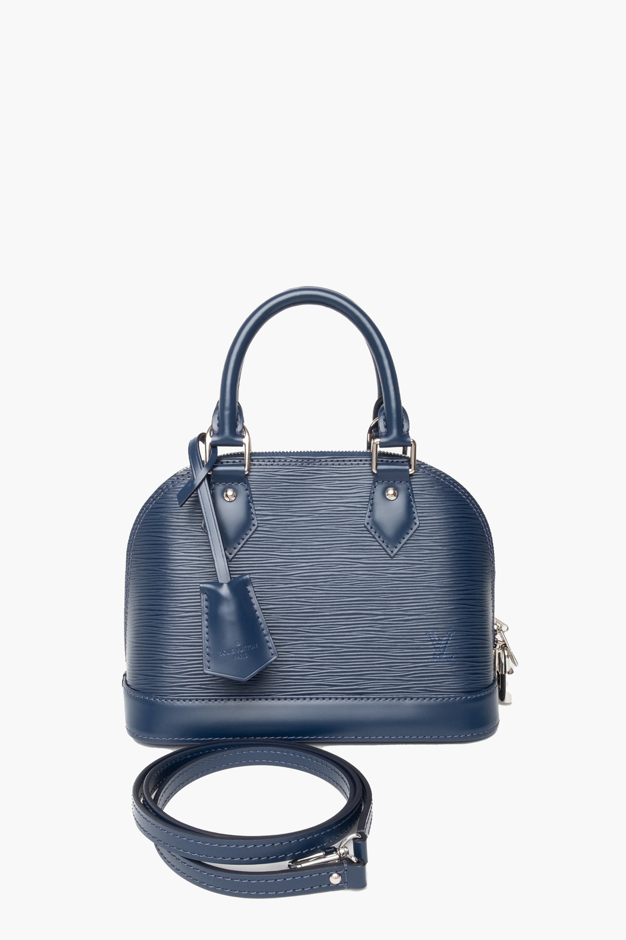 Louis Vuitton Alma BB Blue Epi Leather Bag With Strap
