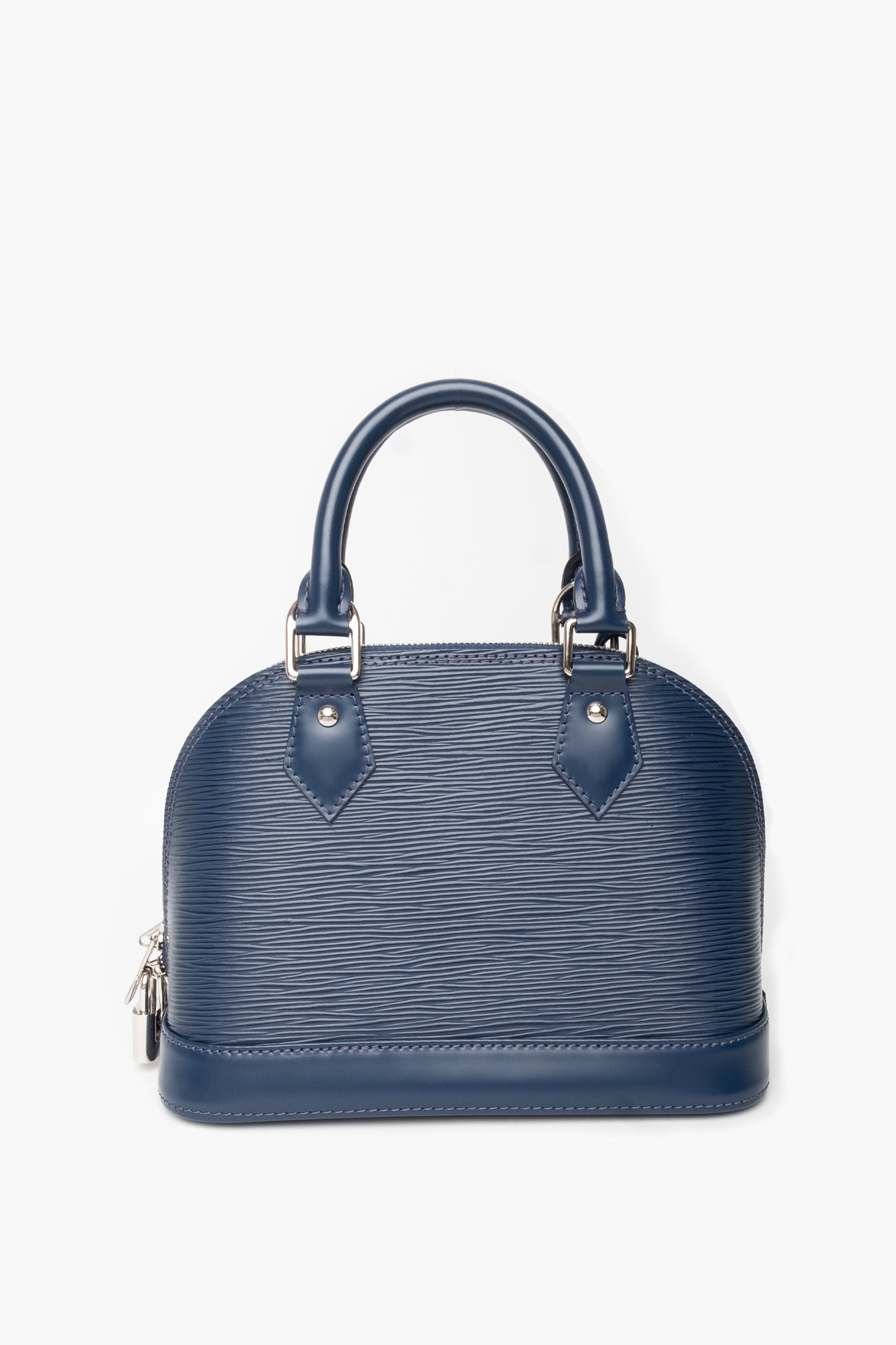 Louis Vuitton Alma BB Blue Epi Leather Bag With Strap