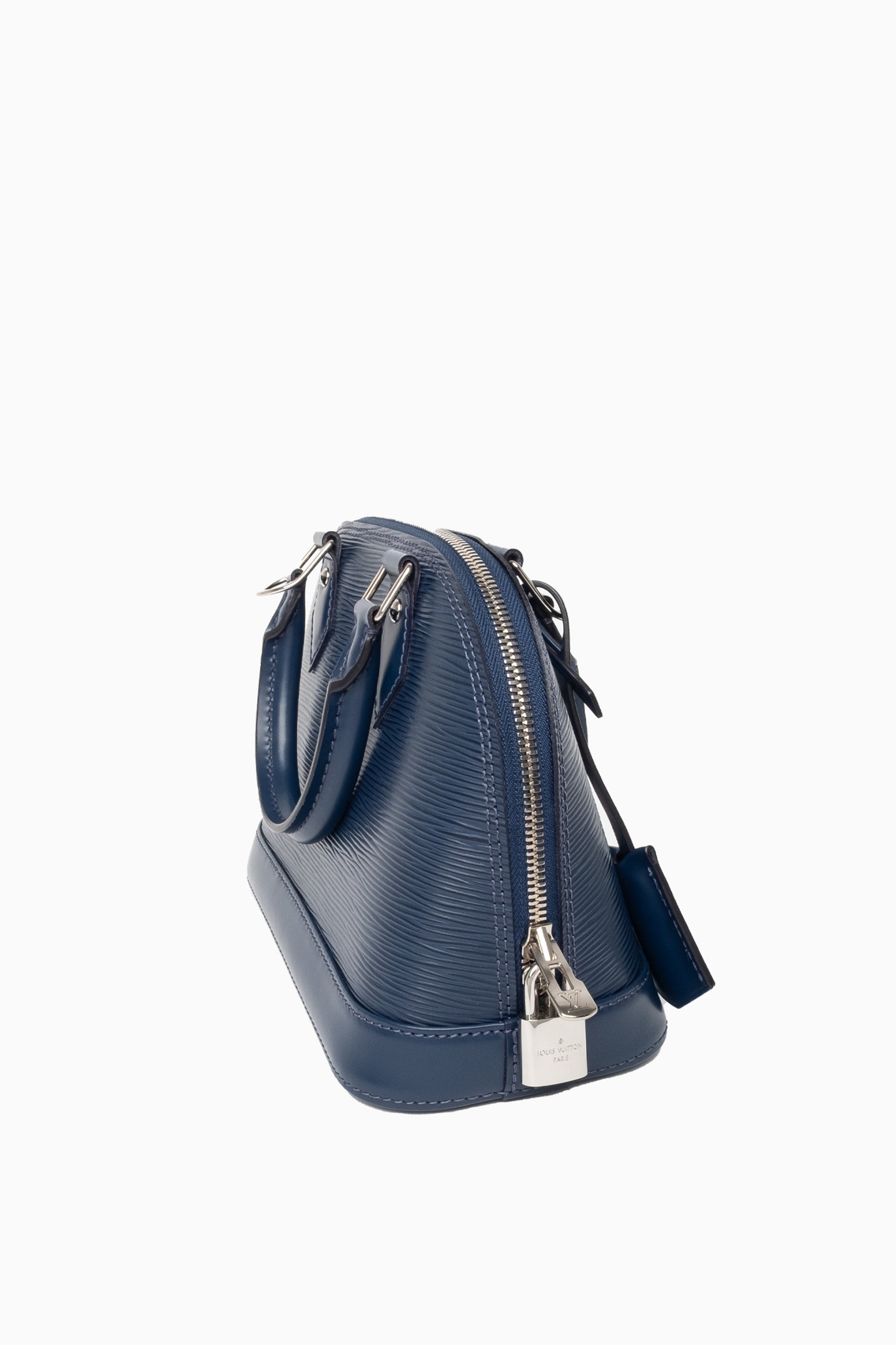 Louis Vuitton Alma BB Blue Epi Leather Bag With Strap
