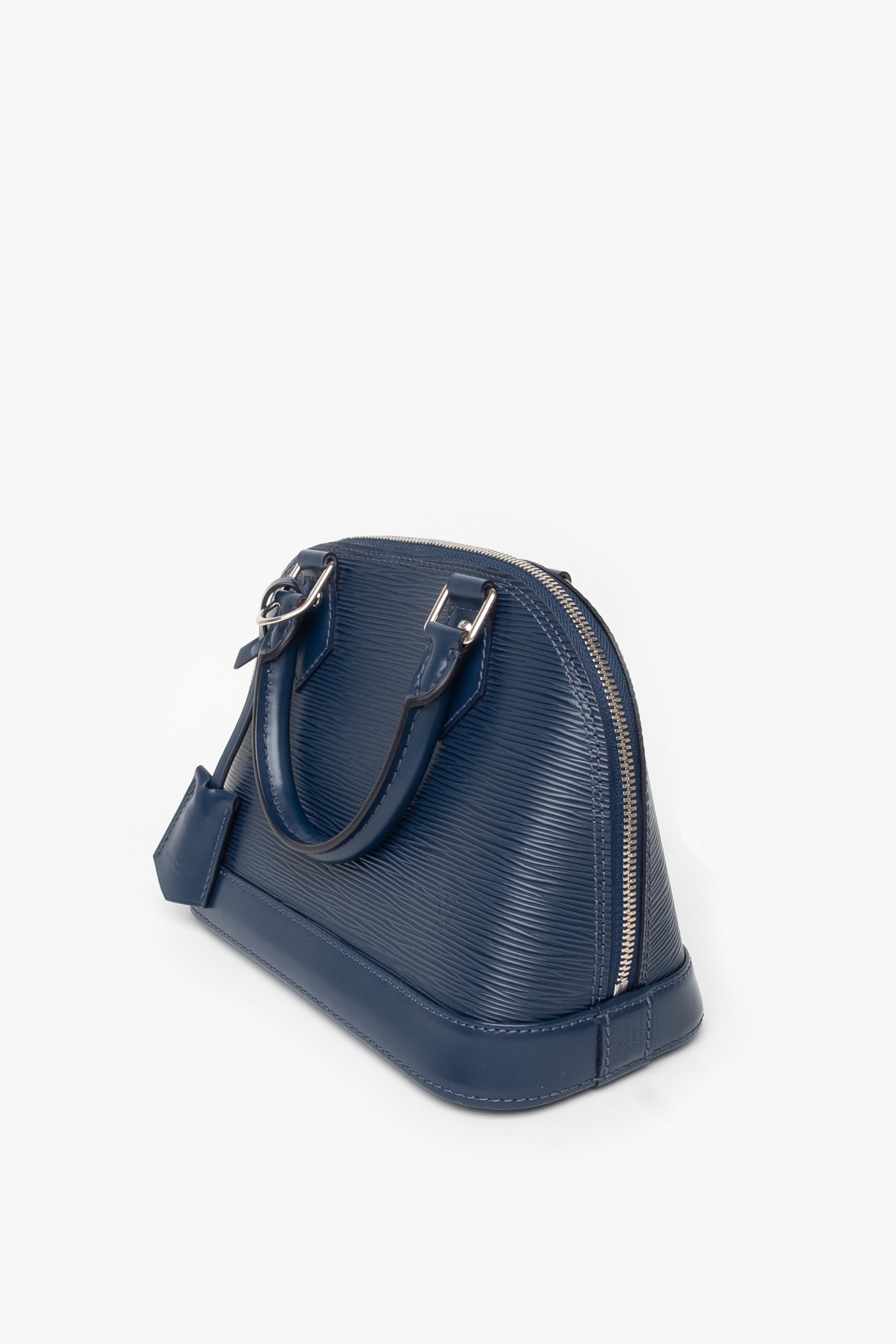 Louis Vuitton Alma BB Blue Epi Leather Bag With Strap