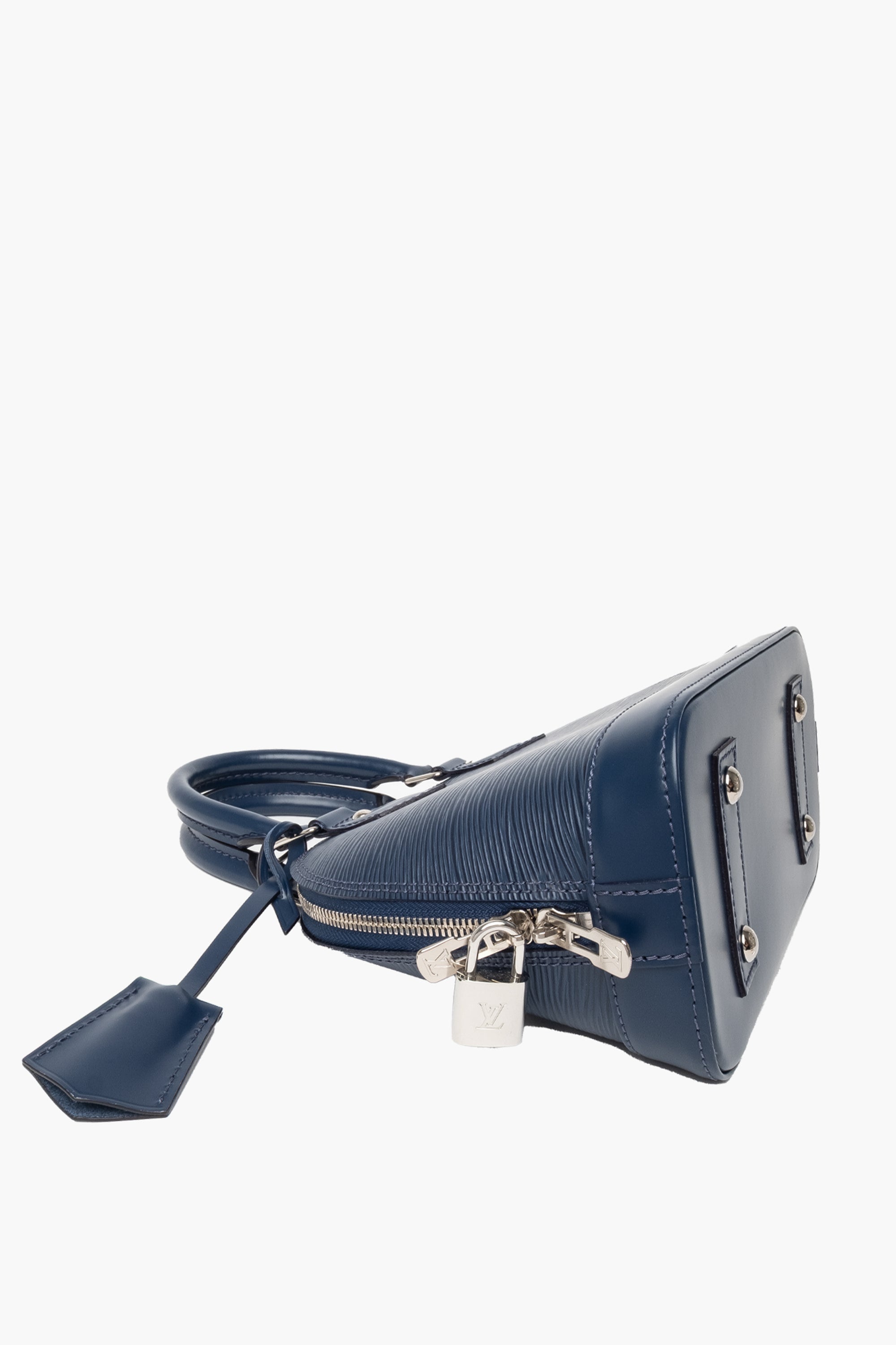 Louis Vuitton Alma BB Blue Epi Leather Bag With Strap