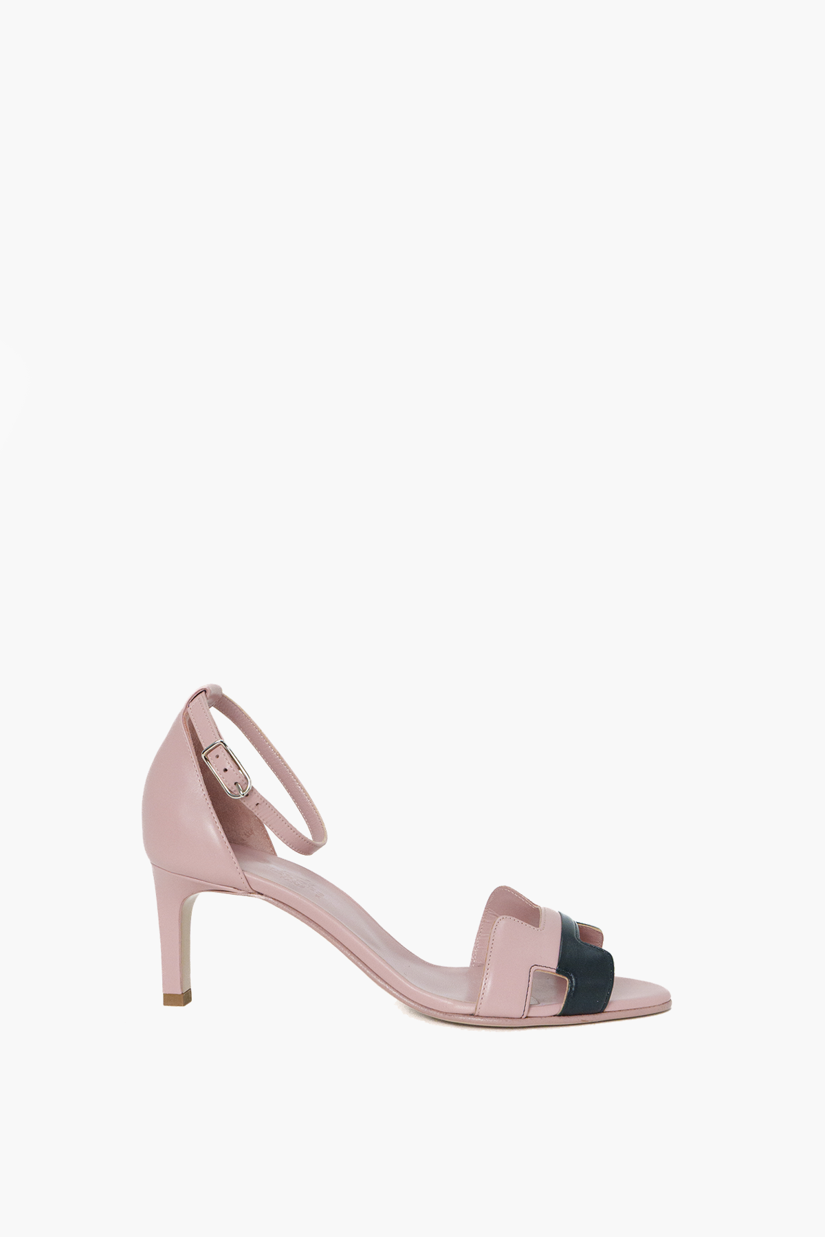 Hermes Pink Black Two-Tone Premiere Ankle Strap Sandals Size 38