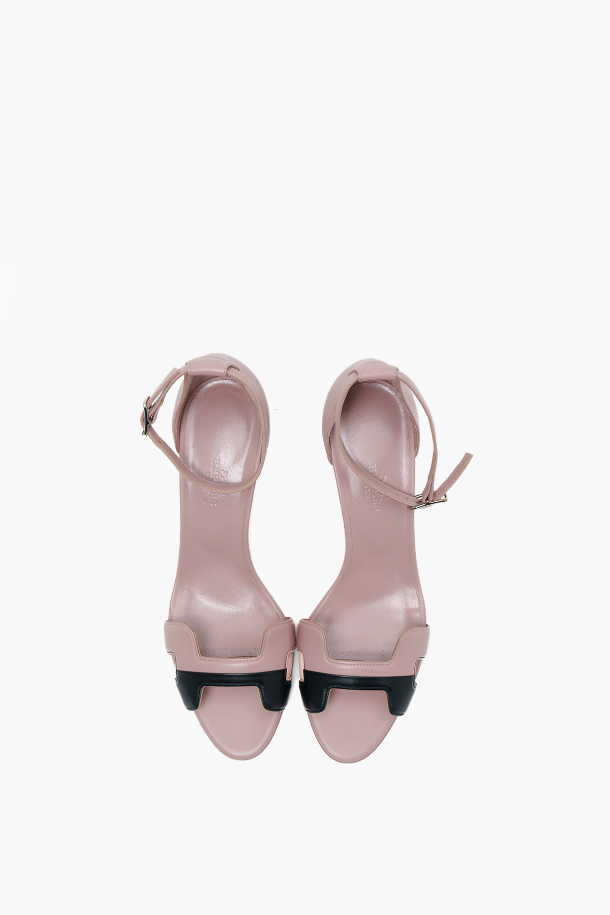 Hermes Pink Black Two-Tone Premiere Ankle Strap Sandals Size 38