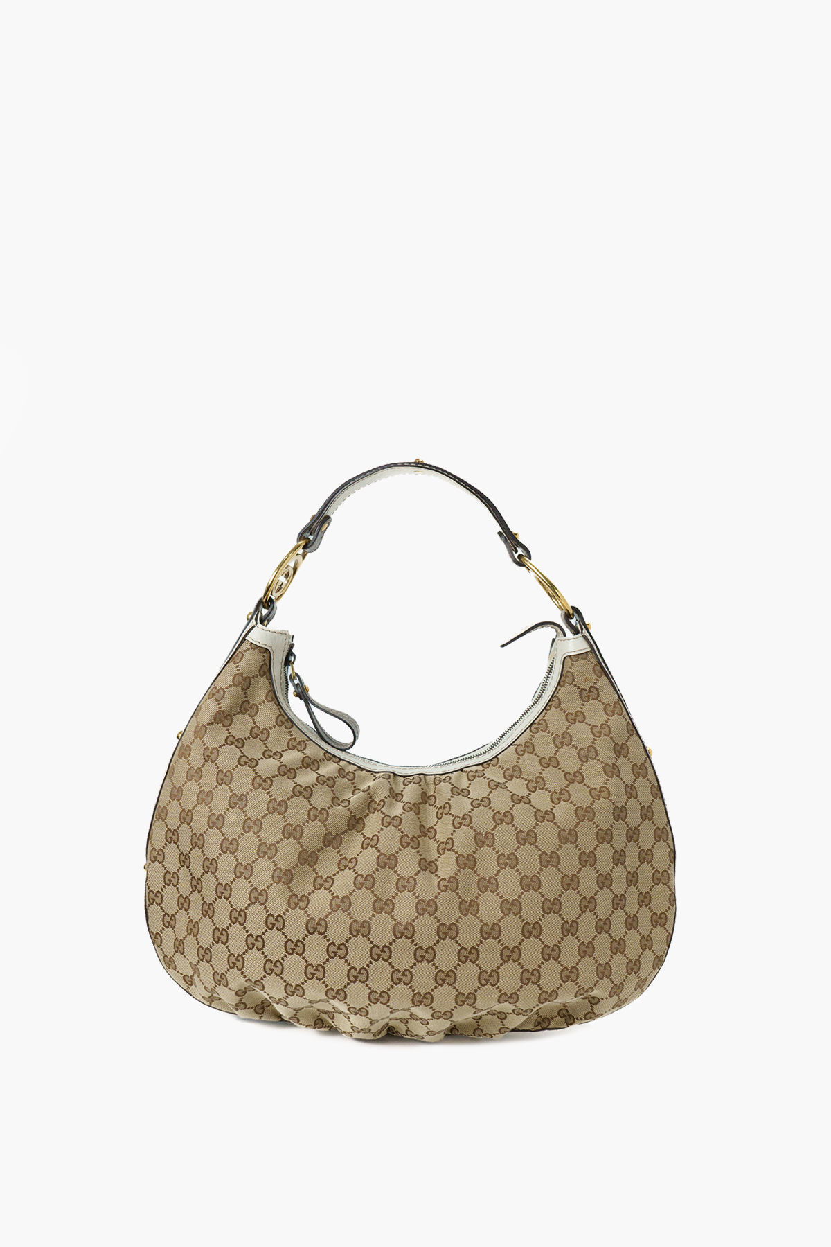 Gucci Interlocking GG Beige Monogram Canvas Hobo Bag