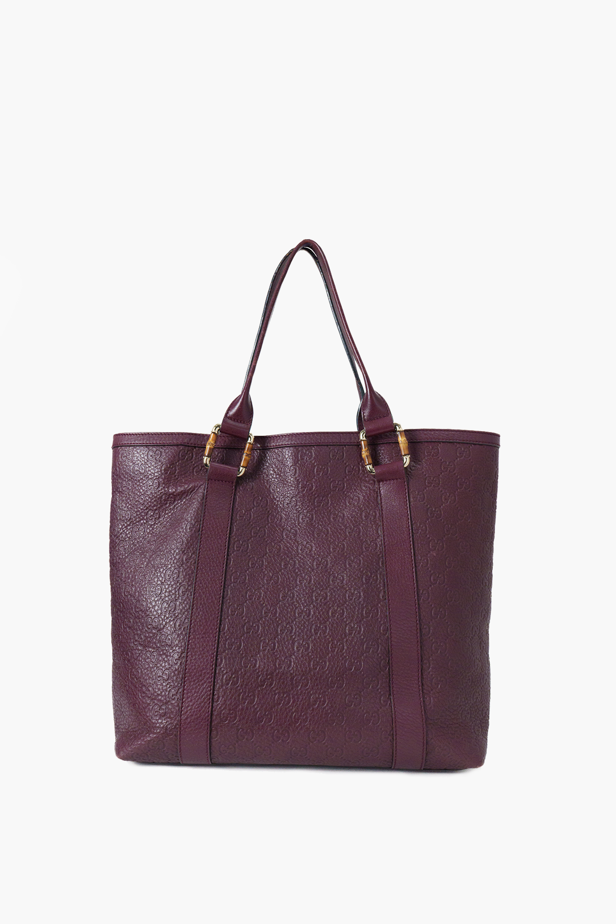 Gucci Red Leather Monogram Tote