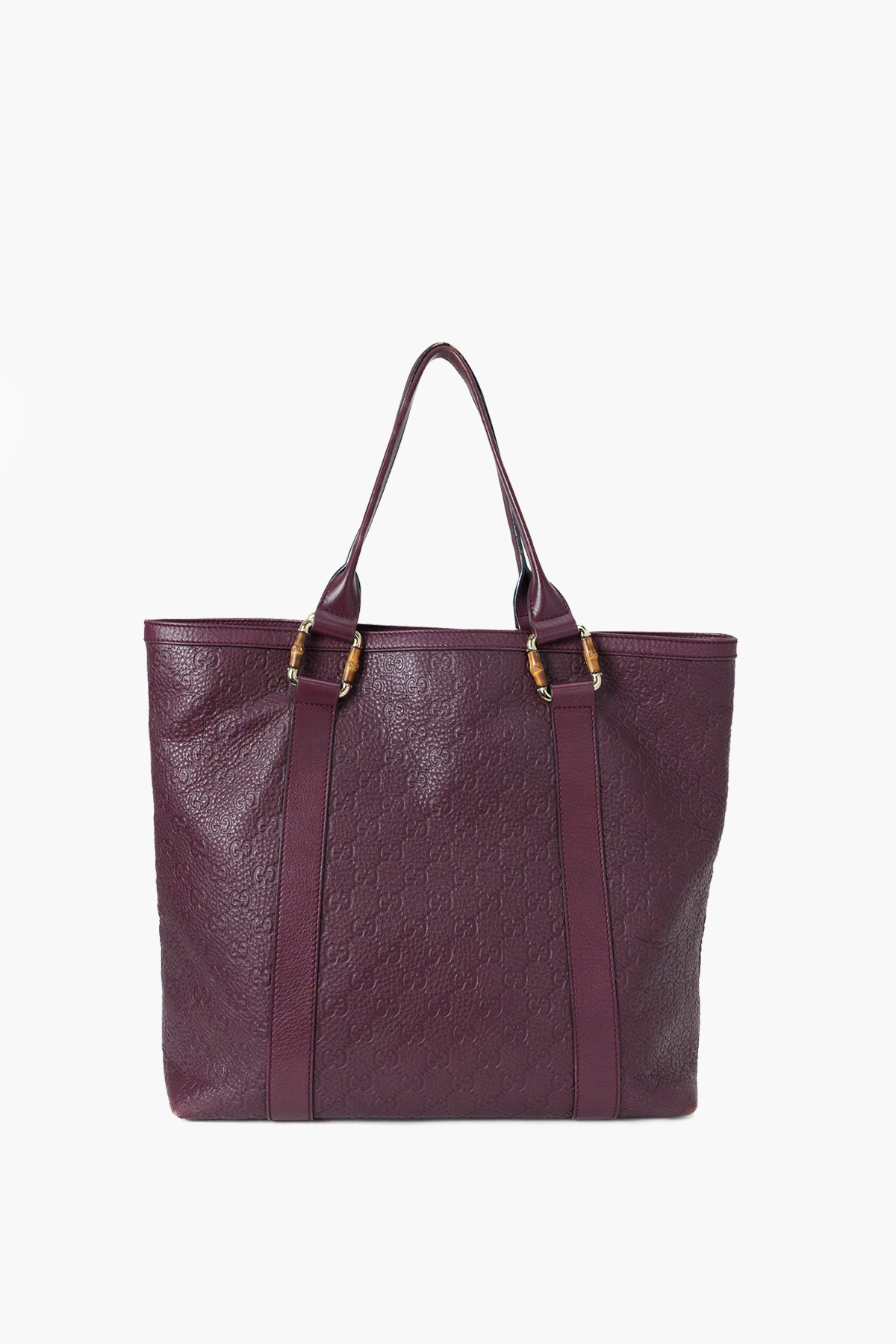 Gucci Red Leather Monogram Tote