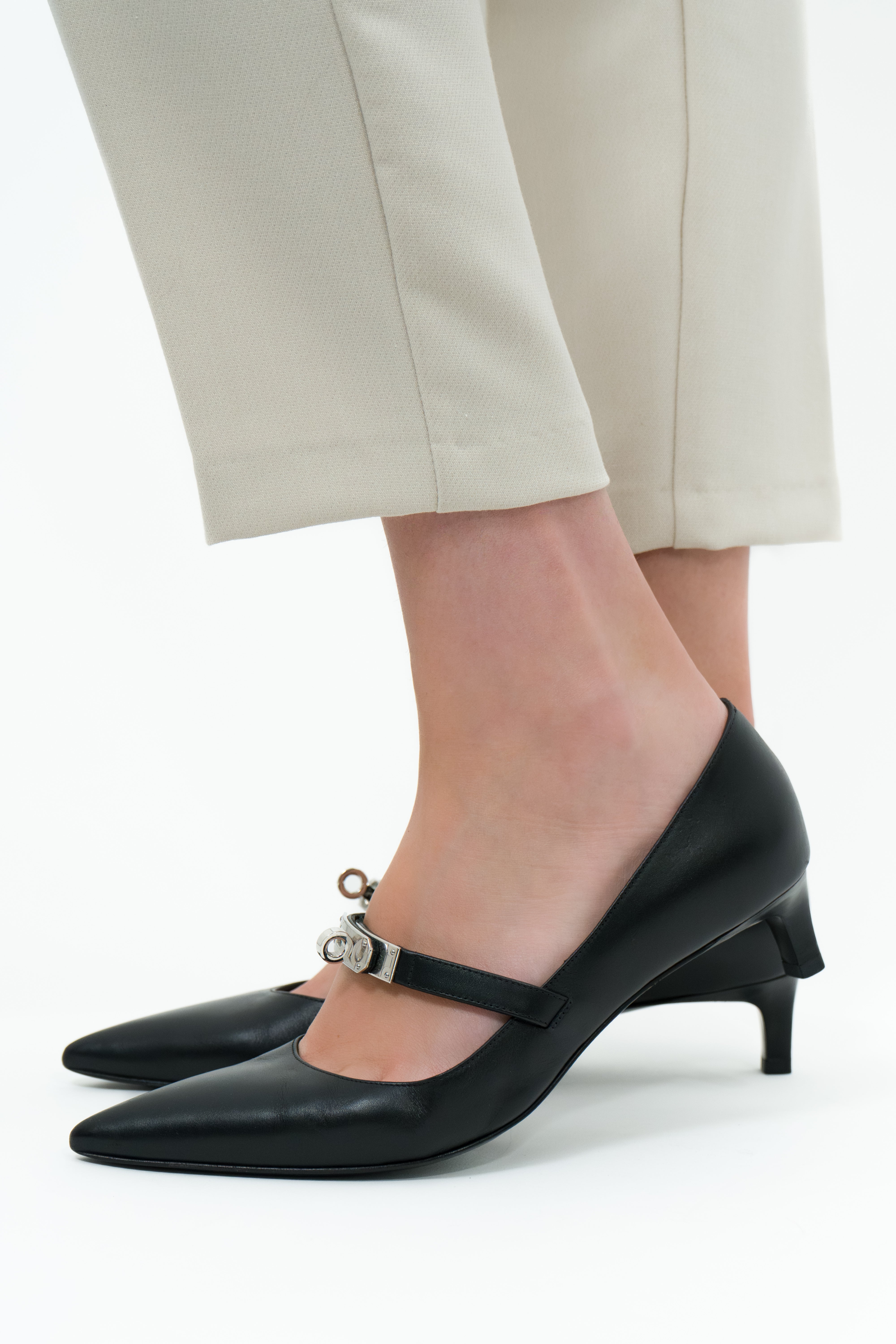 Hermes Black Kiara 40 Pump Size 38.5