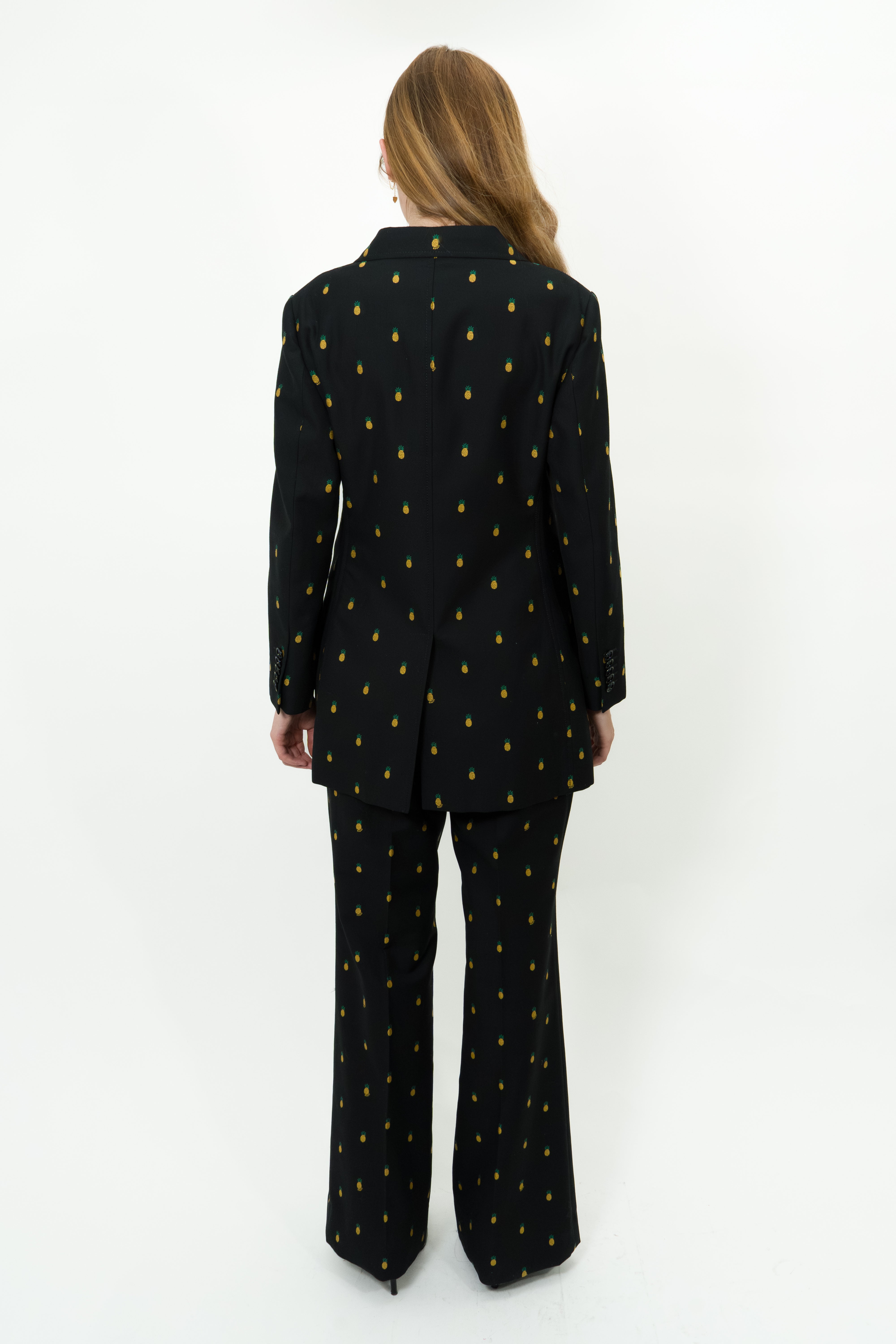 Gucci Black Pineapple Print Pants Size 44