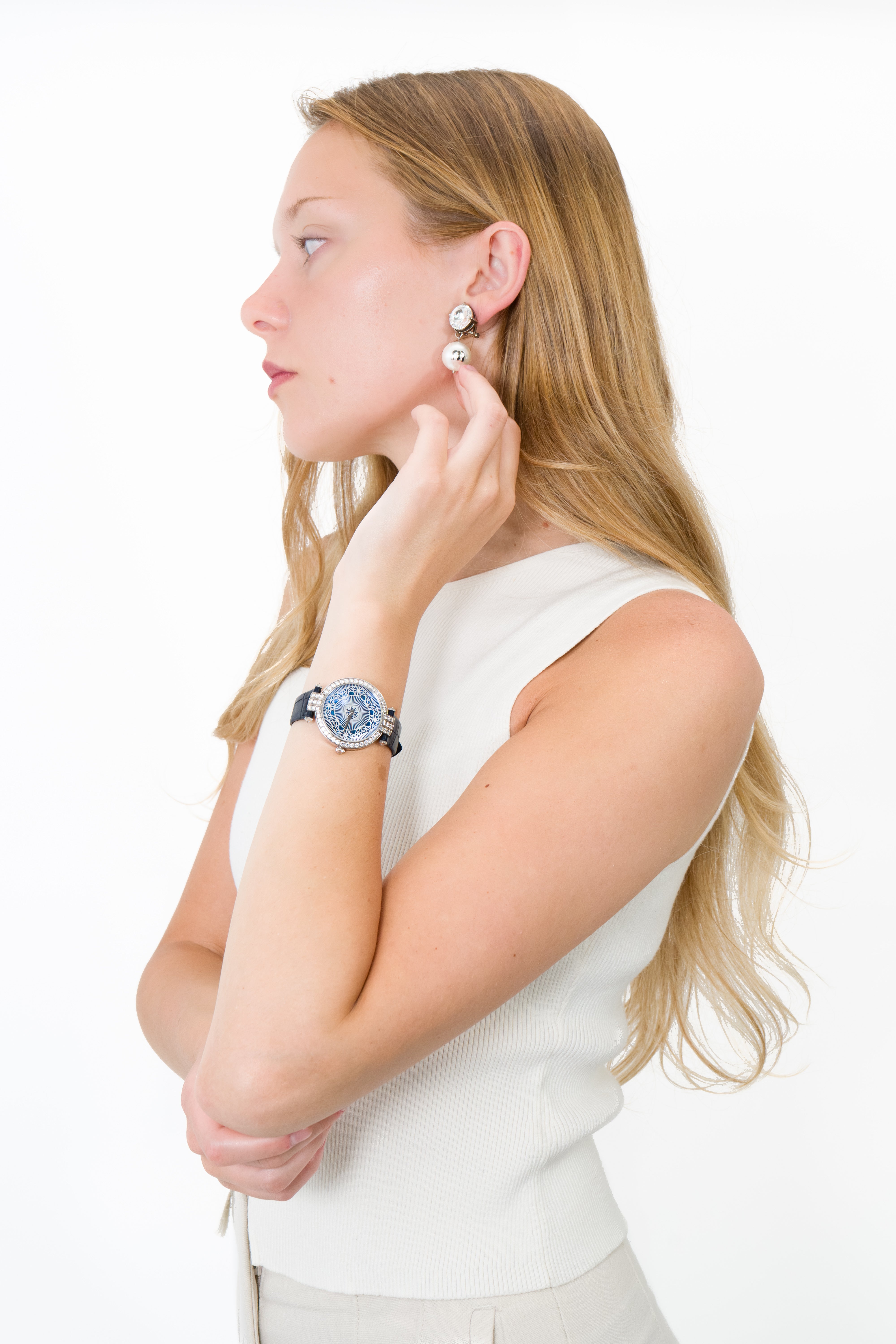 Harry Winston Blue Premier Pearly Lace Automatic 36mm Watch