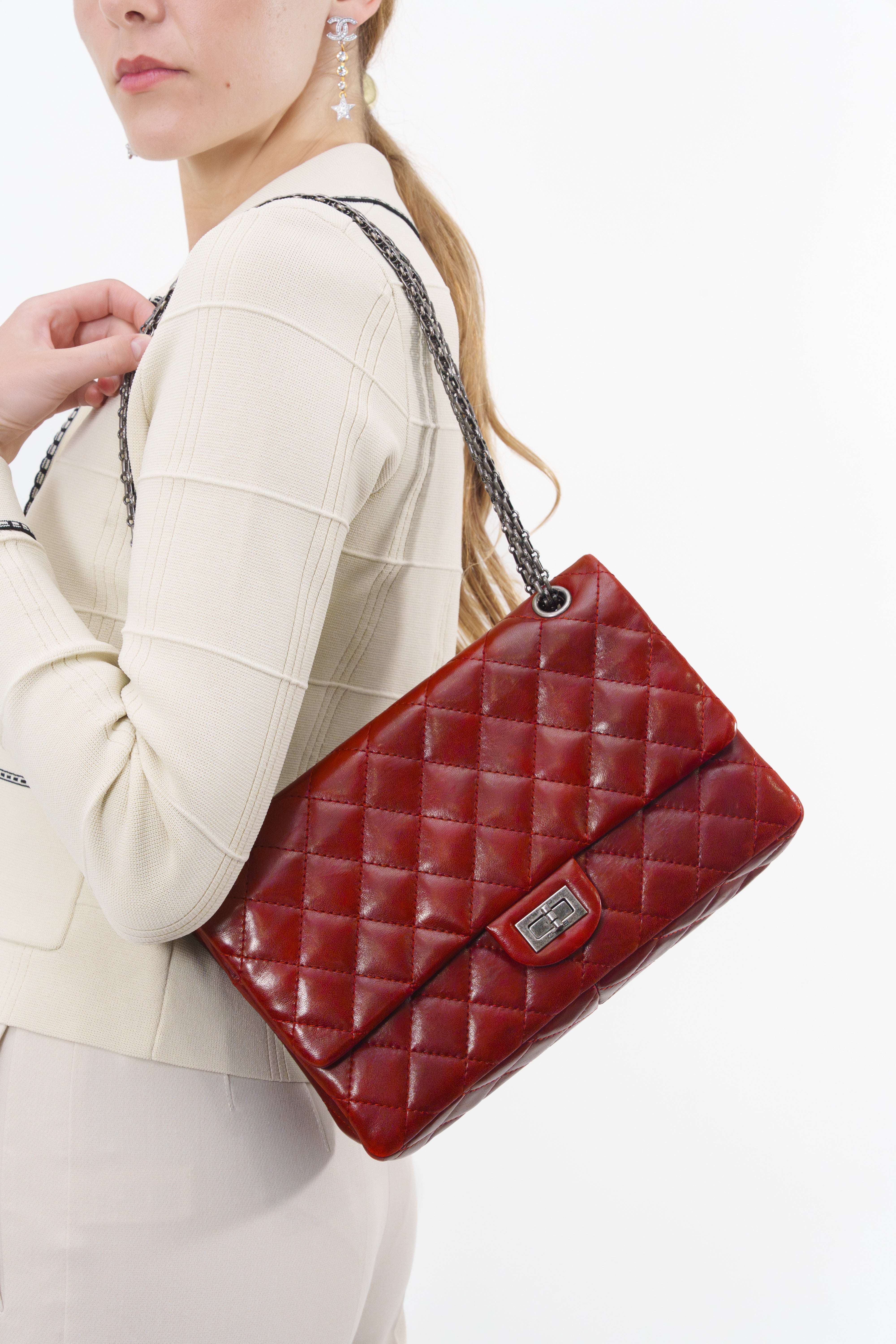 Chanel 2010 Red Aged Calfskin Reissue 226 Bag