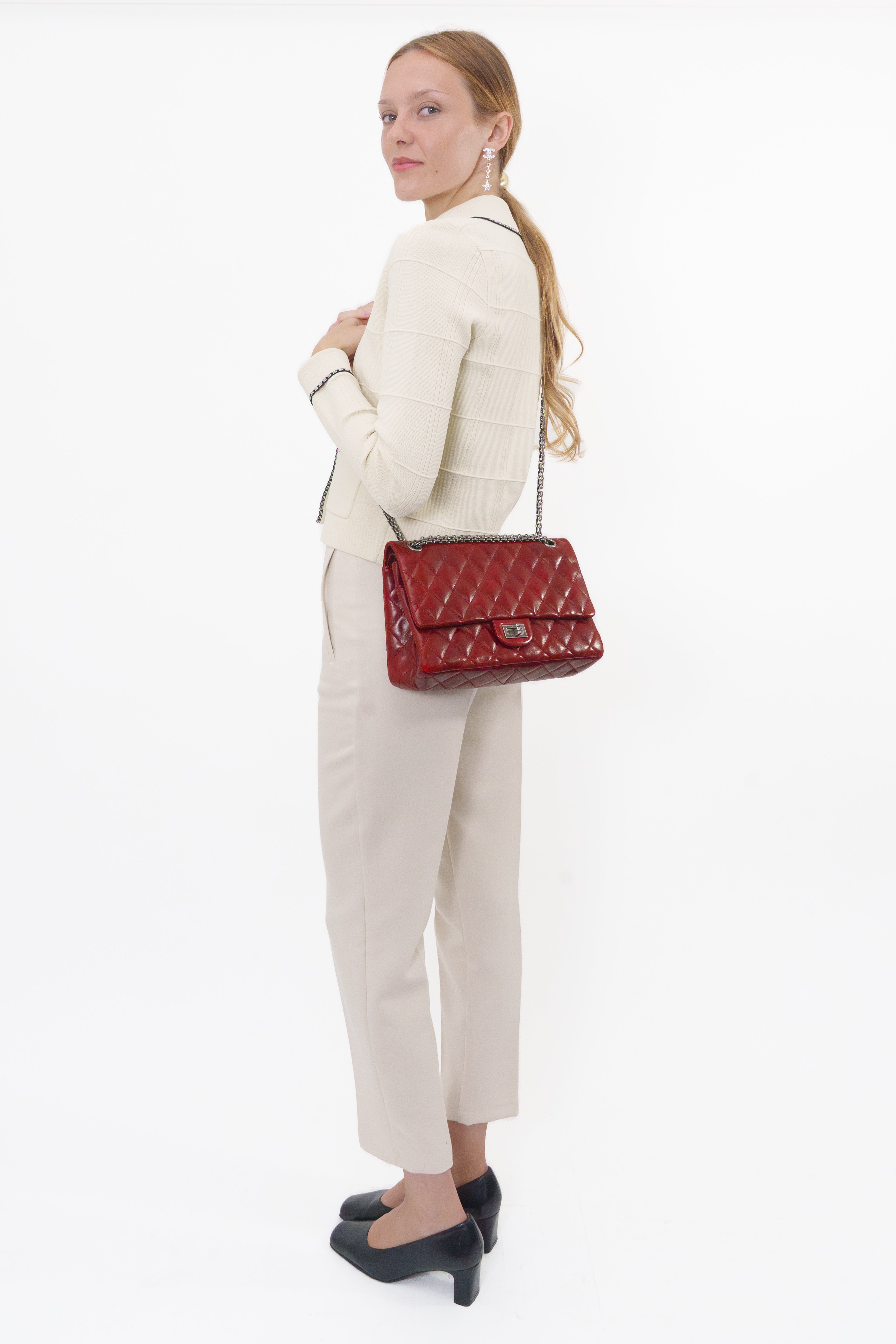 Chanel 2010 Red Aged Calfskin 2.55 Reissue Bag