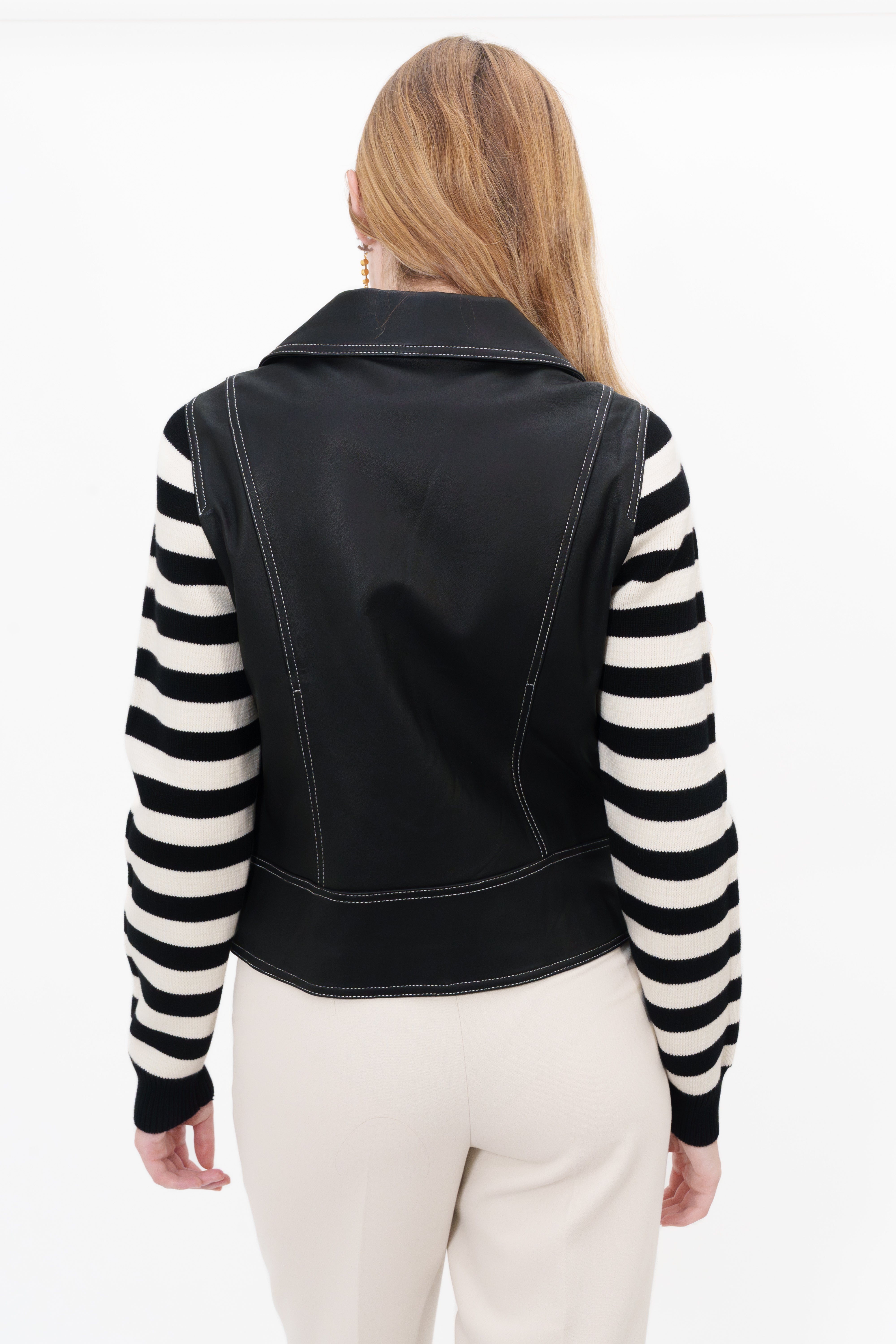 Loewe Black Leather Biker Jacket Size M