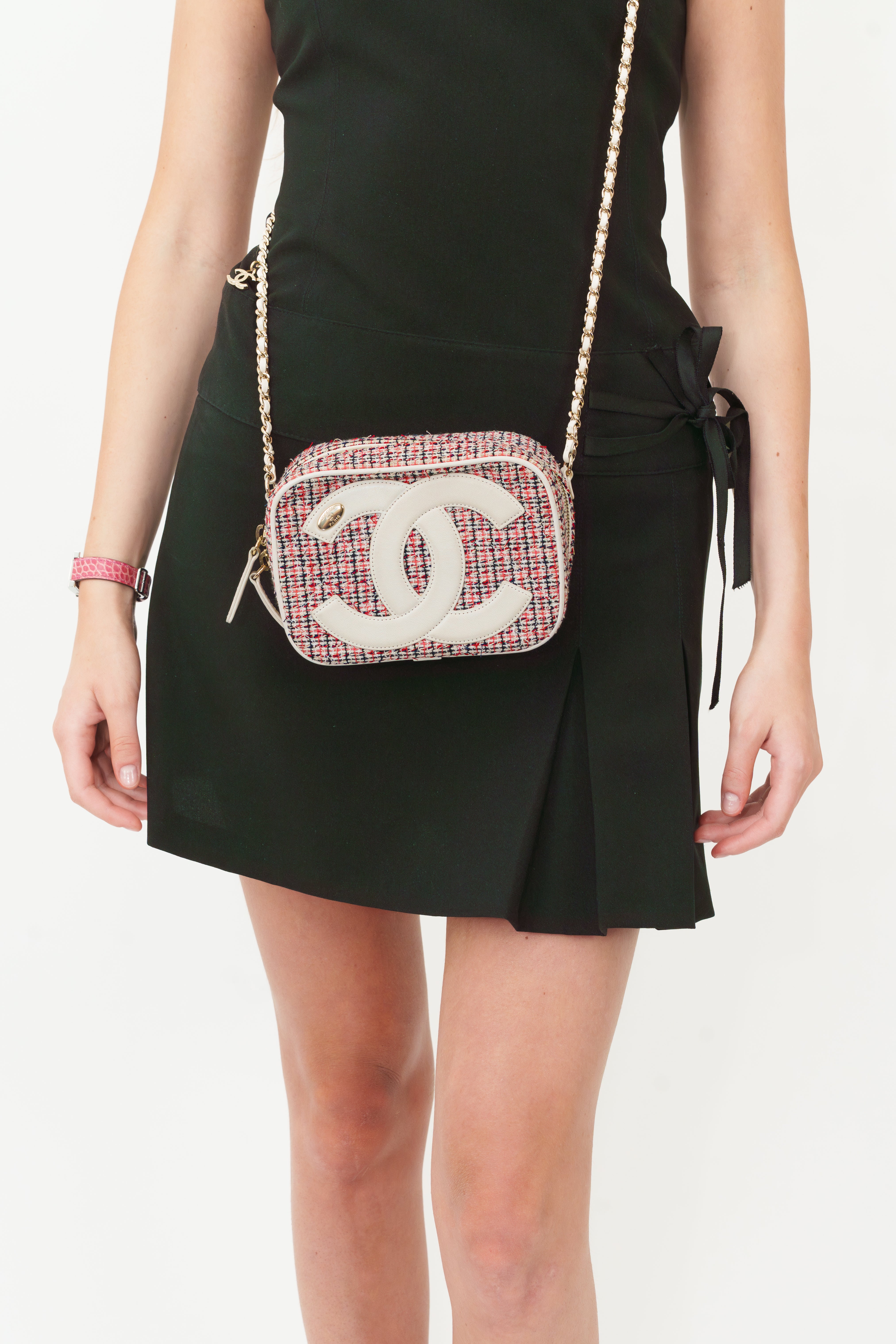 Chanel Multi-Color Tweed CC Logo Mania Camera Bag