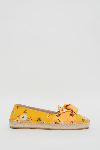 Miu Miu Yellow Floral Printed Espadrilles 37