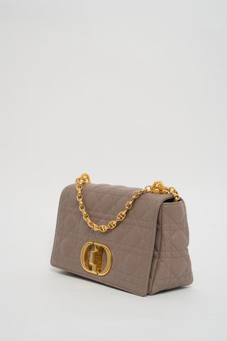 Christian Dior Warm Taupe Calfskin Medium Caro Bag