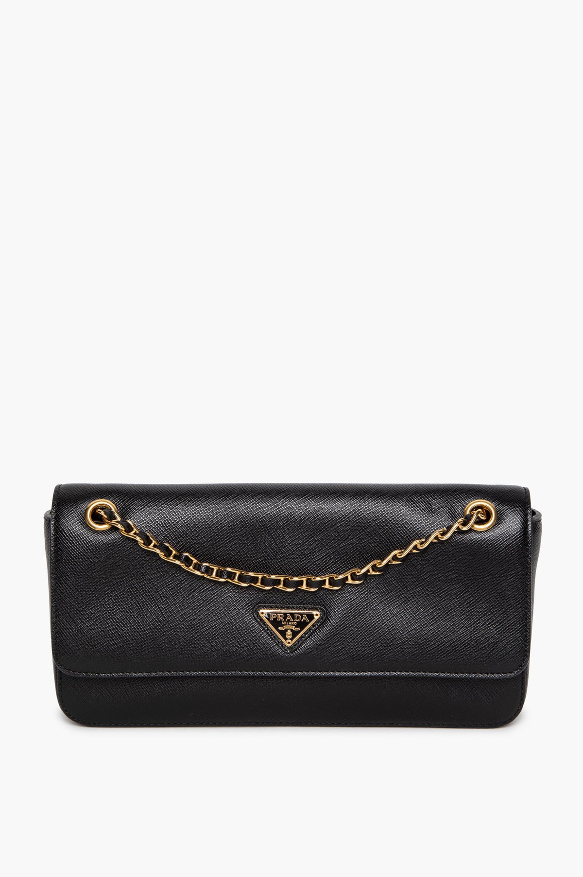 Prada Black Saffiano Lux Pattina Shoulder Bag