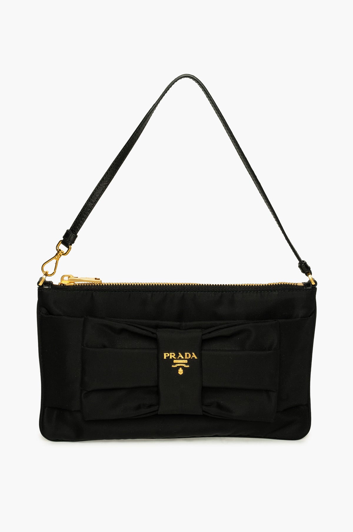 Prada Black Tessuto Nylon Fiocco Clutch
