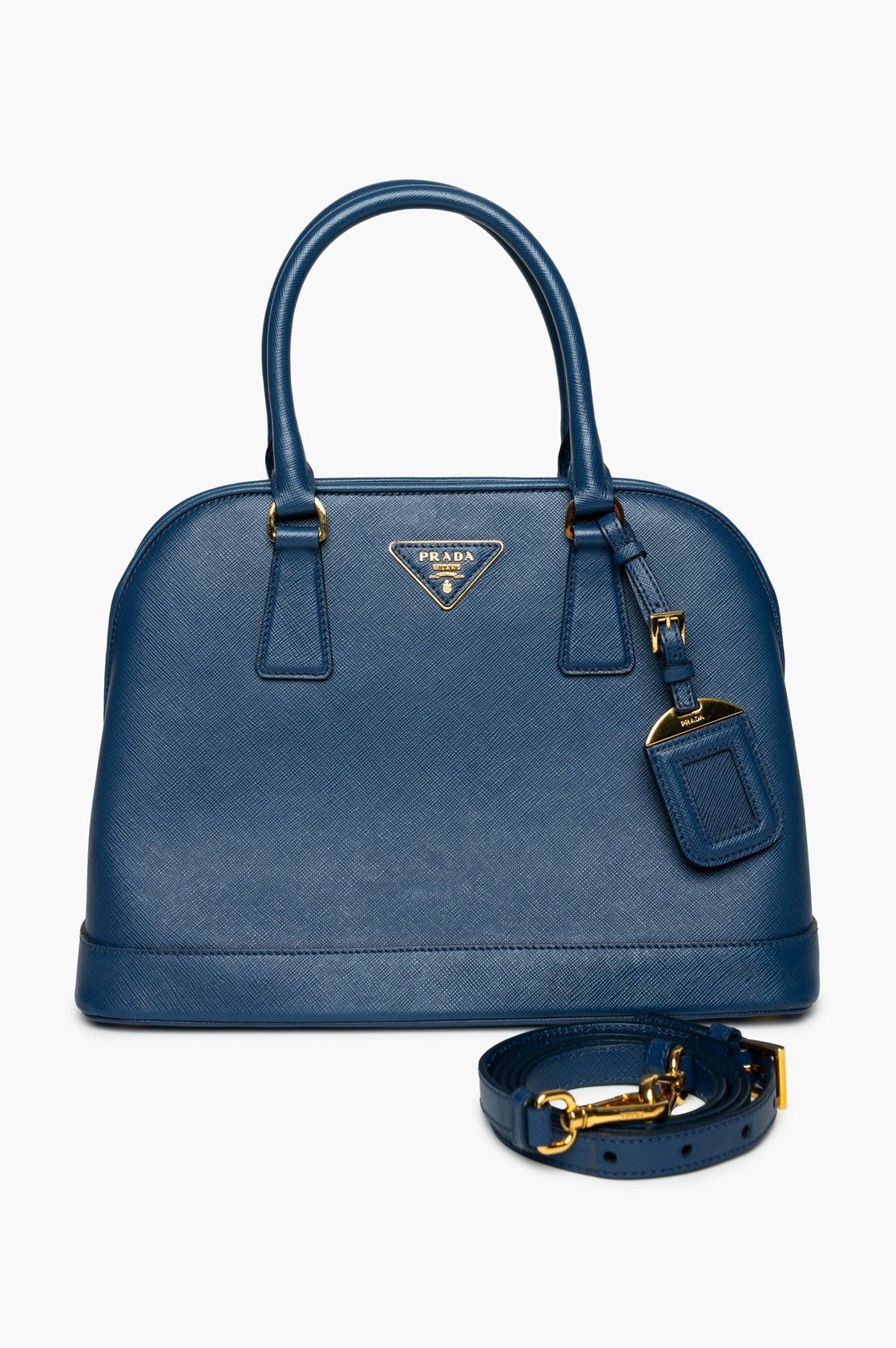 Prada Bluette Saffiano Lux Open Promenade Tote