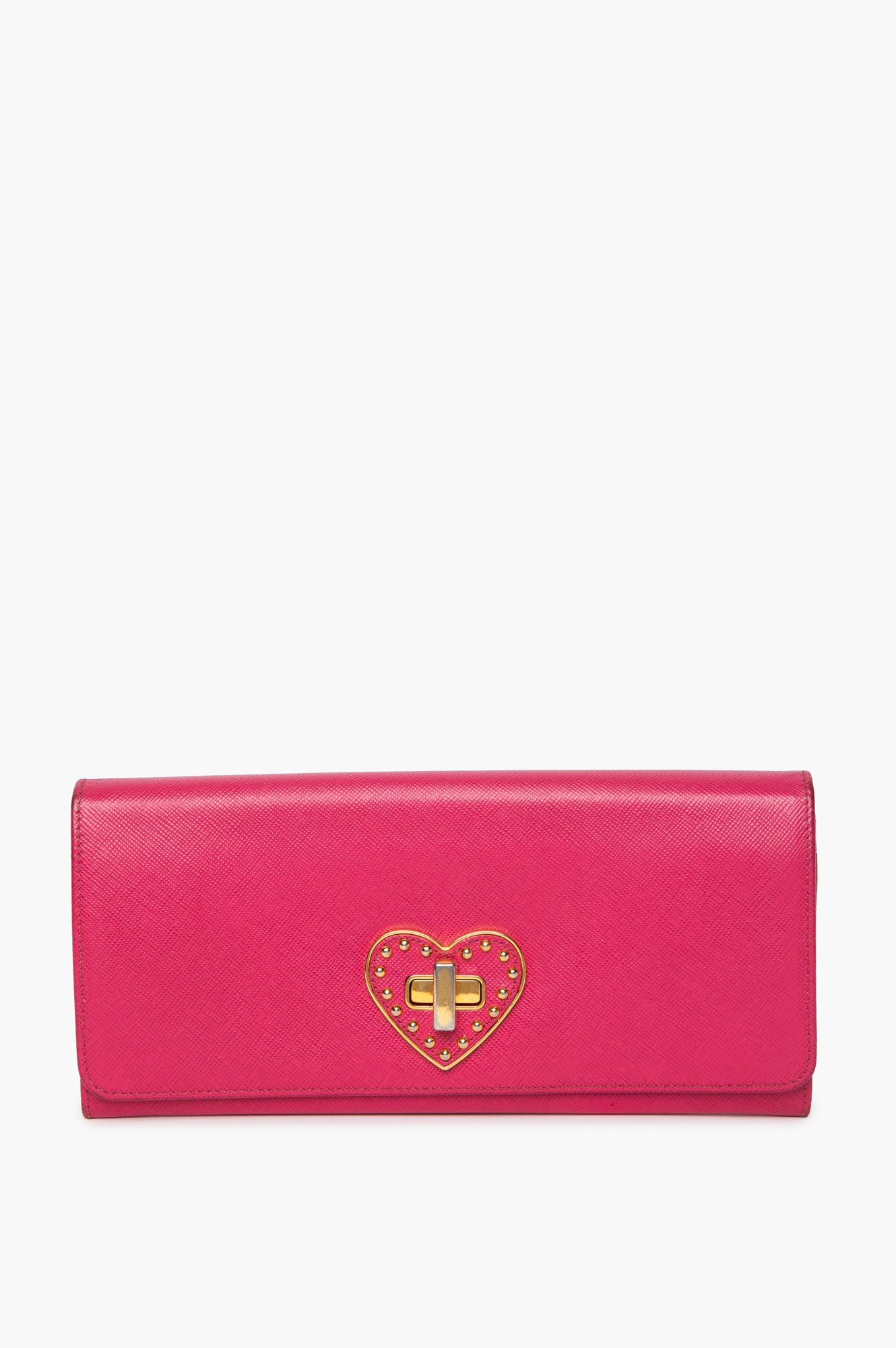 Prada Pink Heart Long Wallet