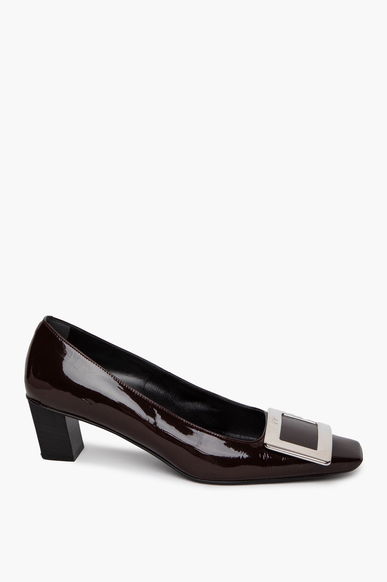 Roger Vivier Brown Patent Belle Vivier 45 Pumps Size 35