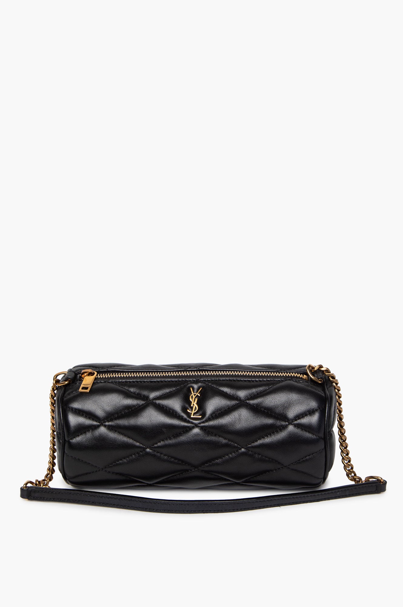 Saint Laurent Black Lambskin Mini Sade Tube Bag