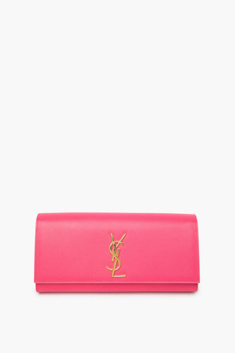 Saint Laurent Classic Monogram Cassandre Clutch Hot Pink - front

