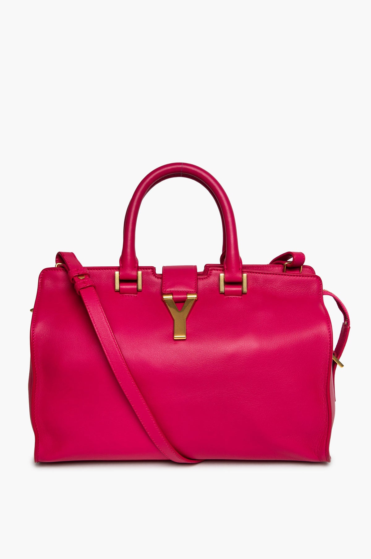 Saint Laurent Pink Calfskin Small Cabas Bag With Strap