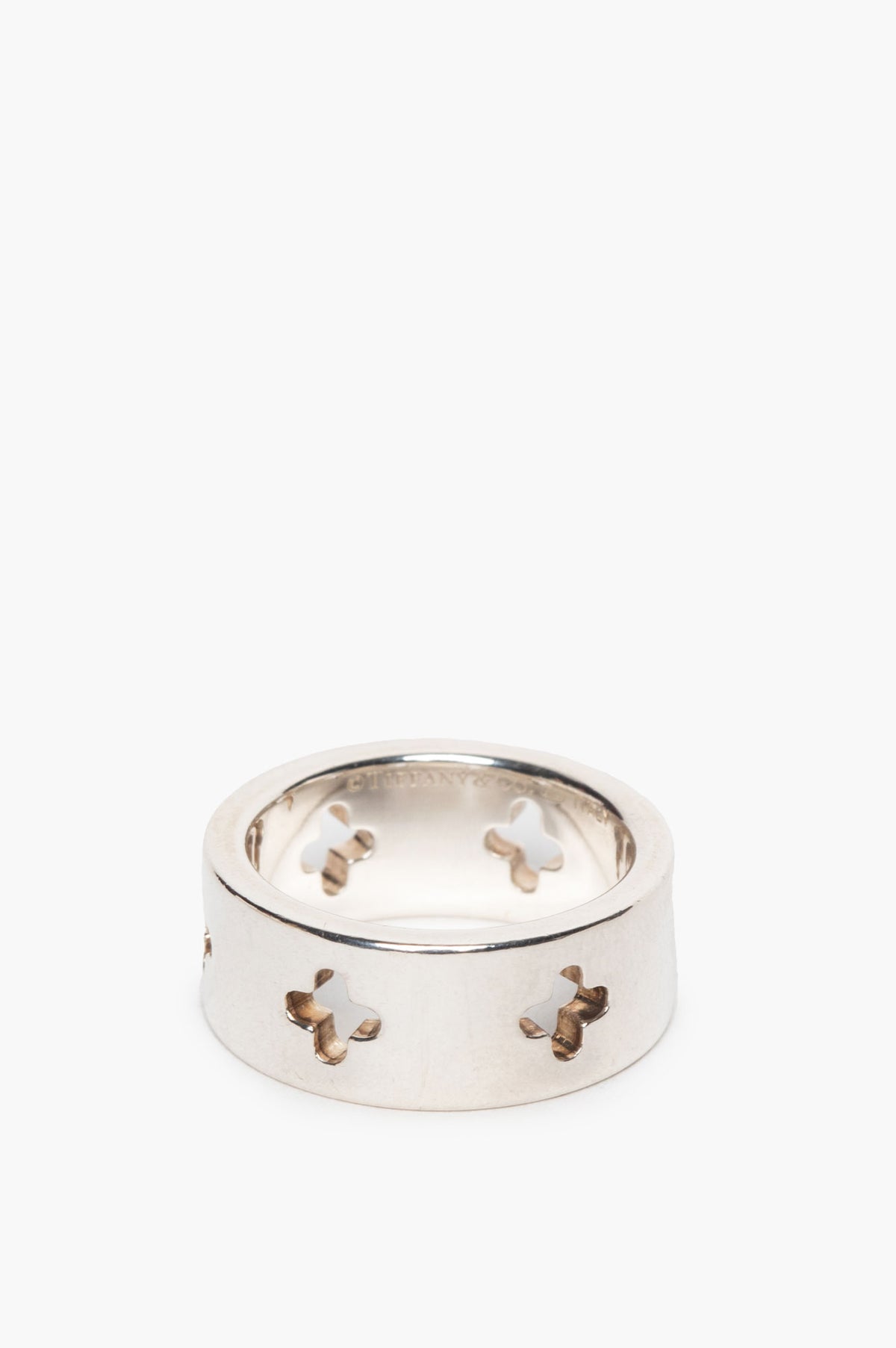 Tiffany & Co. Sterling Silver Cut Out Cross Ring Size 6