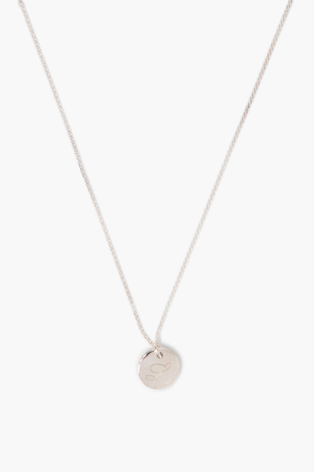 Tiffany & Co. Sterling Silver "L" Initial Pendant Necklace