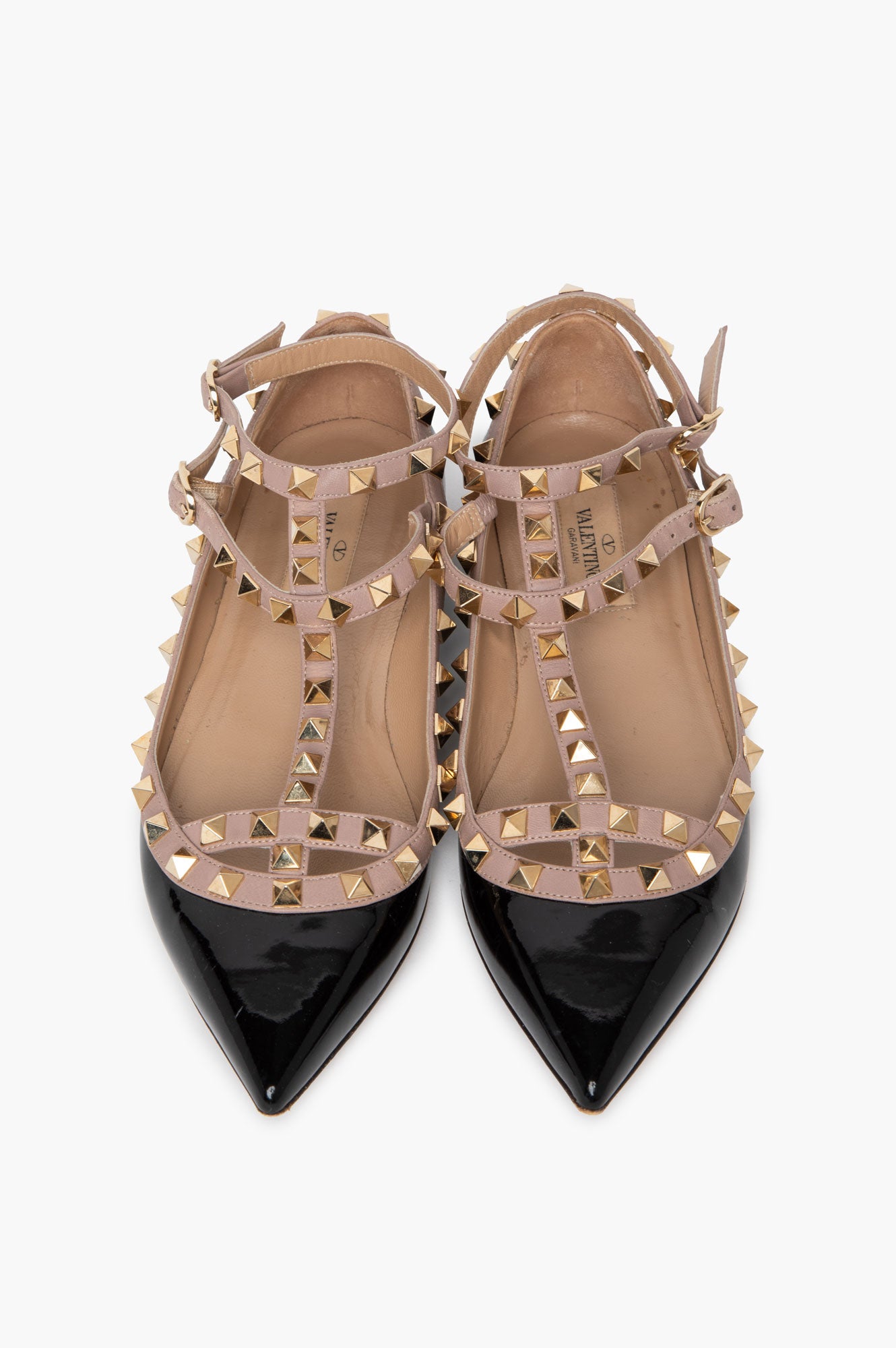 Valentino Black Patent Rockstud Ballet Flats Size 36.5