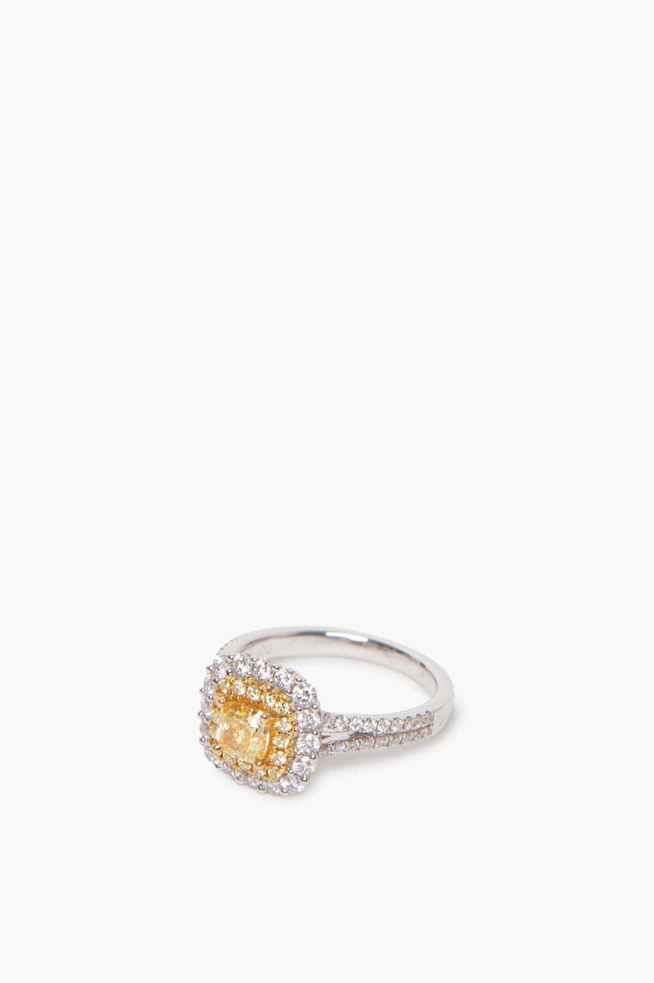Yellow Diamond 18K Gold Ring Size 6.5